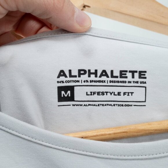 Alphalete Athletics Men's Long sleeve crewneck Gray shirt | Medium - Picture 3 of 6